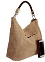 TALIANSKE Talianska XL dámska shopperka kožená kabelka na plece a do ruky Talianska béžová - taupe Alessa