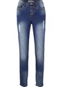 bonprix Strečové džínsy, SKINNY, vysoký pás, farba modrá