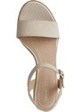 Sandále Geox Aurely 50 dámske, béžová farba, na podpätku, D25RXB00021C8182