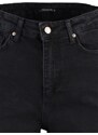 Trendyol Collection Čierne džínsové šortky Mom High Waist