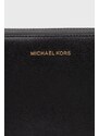 Kožená kabelka MICHAEL Michael Kors čierna farba