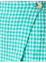 Koton Checkered Skirt, Shorts, Button Detailed, Pocket.