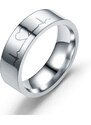 MSPERK Partnerské prstene z chirurgickej ocele srdcový pulz so srdiečkom
