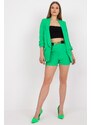 MladaModa Elegantná súprava šortiek a saka model 84106 zelená