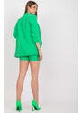 MladaModa Elegantná súprava šortiek a saka model 84106 zelená
