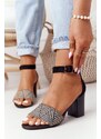 Basic Elegantné čierno biele sandále