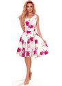 Numoco Šaty - srdcovitý výstrih - Ruže 114-16