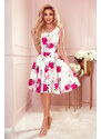 Numoco Šaty - srdcovitý výstrih - Ruže 114-16
