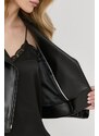 Bunda Karl Lagerfeld dámska, čierna farba, prechodná
