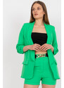 MladaModa Elegantná súprava šortiek a saka model 84106 zelená