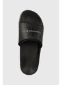 Šľapky Calvin Klein Jeans INSTITUTIONAL BOLD LOGO 1 BDS pánske, čierna farba, YM0YM00361