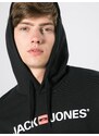 JACK & JONES Mikina melónová / čierna / biela