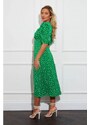 GIRL IN MIND Adelyn Zelené bodkované midi šaty