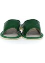 JOHN-C Dámske luxusné kožené zelené papuče MEM