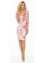 NUMOCO Kvetované vypasované šaty s výstrihom LIDIA 379-2