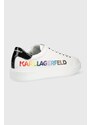 Kožené tenisky Karl Lagerfeld Maxi Kup biela farba