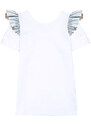 Dievčenské tričko so striebornými krídelkami biele TUTU