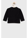 Detské tričko s dlhým rukávom Calvin Klein Jeans čierna farba, s potlačou