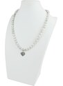 Alexis Marten Dámsky náhrdelník z polodrahokamu Howlit s príveskom srdiečko