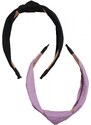 Čelenka Urban Classics Light Headband With Knot 2-Pack - violablue/black