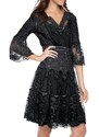 Čipkované šaty Linea Tesini, čierne