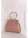 Paris Style Ružovozlatá spoločenská clutch kabelka Romy