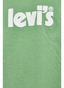 Bavlnená mikina Levi's pánska, zelená farba, s potlačou