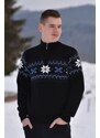 Ewident Pánsky sveter s nórskym vzorom Miro Z čierna
