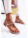 Basic Strieborné sandále s ozdobnými kamienkami