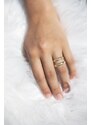 OLIVIE Snubný strieborný prsteň HARMONY GOLD 5924