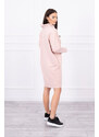 K-Fashion Šaty s kravatou tmavo púdrovo ružové