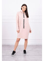 K-Fashion Šaty s kravatou tmavo púdrovo ružové