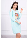 K-Fashion Šaty s mätovou potlačou Honey girl