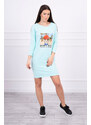 K-Fashion Šaty s mätovou potlačou Honey girl