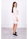 K-Fashion Šaty s 3D grafikou a zdobenými volánikmi púdrovo ružové