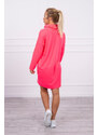 K-Fashion Šaty s kravatou ružové neónové