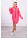 K-Fashion Šaty s kravatou ružové neónové