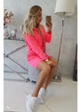 K-Fashion Šaty s kravatou ružové neónové