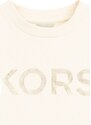 Detská bavlnená mikina Michael Kors béžová farba, s potlačou