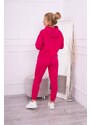 MladaModa Zateplená tepláková súprava s mikinou so zaväzovaním dole model 68816 fuksiová
