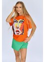 Fam Dámske tričko Happy T-shirt- Oranžová