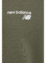 Mikina New Balance pánska, zelená farba, jednofarebná