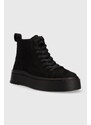 Kožené členkové topánky Vagabond Shoemakers Stacy dámske, čierna farba, na platforme,