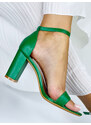 Webmoda Dámske sandále na hrubom opätku - zelené