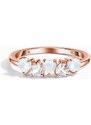 Royal Exklusive Royal Fashion prsteň Láska 14k ružové zlato Vermeil s drahokamami Moonstony a drahokamami topazy GU-DR20559R-ROSEGOLD-MOONSTONE-TOPAZ