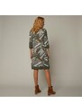 Blancheporte Šaty s grafickým vzorom a 3/4 rukávmi bronzová/olivová 040