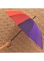 JOHN-C Farebný dáždnik s hnedou rukoväťou