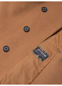 Ombre Clothing Pánsky kabát s asymetrickým zapínaním - ťava V4 OM-COWC-0102