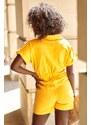 FASARDI Women's jumpsuit with short legs of mustard