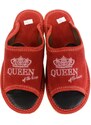JOHN-C Luxusné dámske červené papuče QUEEN of the HOUSE